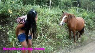 Thai Teen Porn: Heather Deep 4 wheeling on scary fast quad and Peeing next to horses in the jungle youtube version-17444