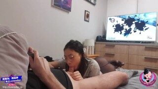 Asian Teen Porn: June Liu 刘玥 / SpicyGum – Chinese Teen Giving Blow Job to SexFriend While Playing Mario Kart (Asian)-43148