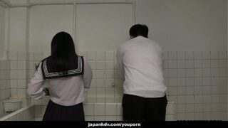 Japanese schoolgirl, Sayaka Aishiro gives great handjobs to friends, uncensored – Free young porn videos