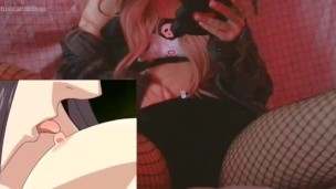 Innocent teen girl amateur masturbs her pussy watching lesbian hentai strapon Yuri uncensored 18 – Free Asian sex scandal