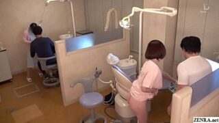 JAV star Eimi Fukada risky blowjob and sex in an actual Japanese dentist office with active procedures going on in the background from blowjob to full on penetration in HD with English subtitles – Free Asian teen sex