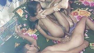 FMM, threesome, blowjob, cowgirl and reverse cowgirl, Deshi Sex – Free asianteenporn live