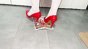 Girl stomping on checklist in excessive heels, stepping on paper in heels, crushing trampling in heels – Free asiansex lifestyles